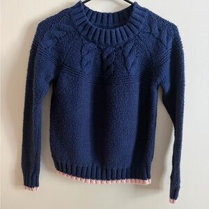Aerie Navy and Pink Trim Women's Sweater